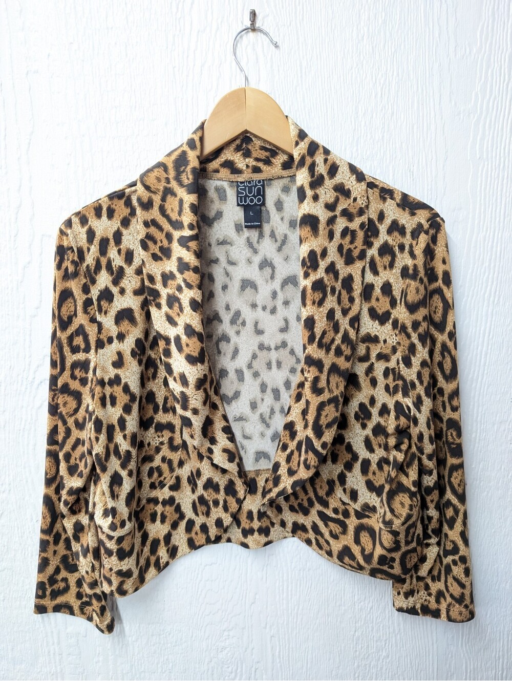 Clara Sun Woo Leopard Print Open Jacket Mob Wives Capsule Classic Size Large